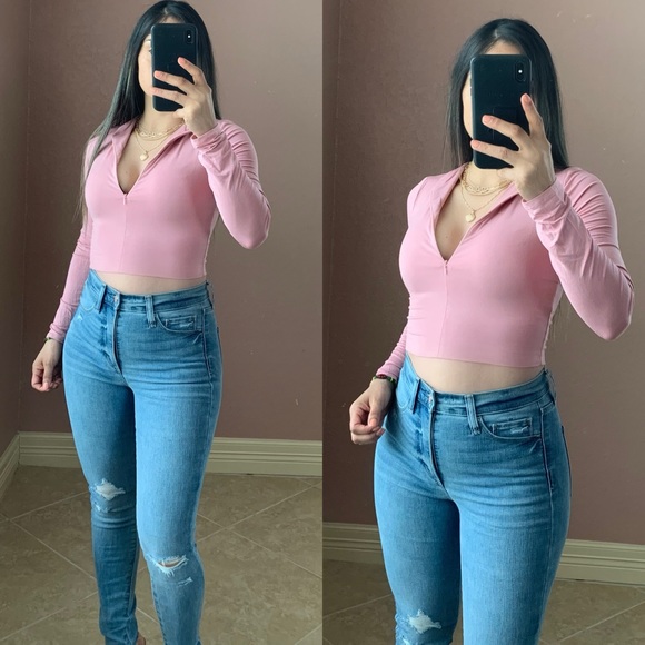 Last 2. .ALEX Long Sleeve Top- rose